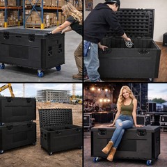 Cable Trunk ATA Road Case Heavy Duty Utility Road Trunk Flight Case with Wheels