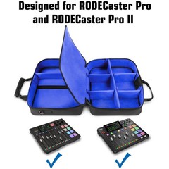 USA GEAR RODECaster Pro Case – Hold Podcaster, Mixer, Microphones, More (Blue)