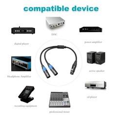 Smithok 2pack XLR Y Splitter Cable,Female to Dual Male Y 2pack*1.6ft, black