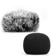 Microphone Windscreen, Furry Windscreen Muff Wind Cover + Foam Microphone Win…
