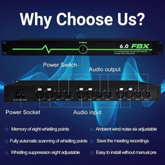 Professional Feedback Suppressor, Audio Processor, 6-In 6-Out Microphone Anti…