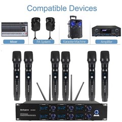 Berlingtone 6-Channel UHF Wireless Microphone System 6 Fixed Frequency Channel