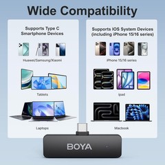 BOYA BY-V4U Wireless Lavalier Microphone for iPhone 15/16 Series Type C. (H1