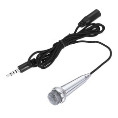 Mini Microphone Tiny Microphone Portable Microphone for Singing Silver Gray