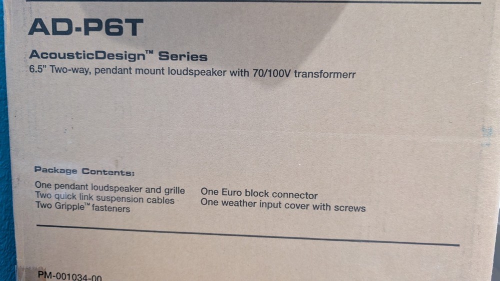 QSC AD-P6T 6.5″ Two-Way Pendant-Mount Loudspeaker – BLACK