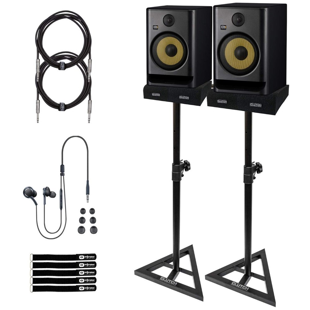 KRK Rokit RP8 G5 8″ Studio Monitors 2-Pack with Stands & Cables