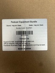 Hayner-Seek Sound Console Model P2 Podcast Equipment Bundle Mic Stand & Cables