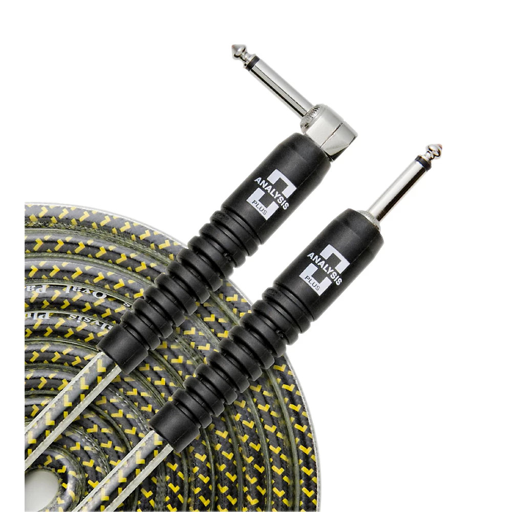 Analysis Plus Yellow Oval Instrument Cable wOvermoldStraightAngle Plug 20′ LN