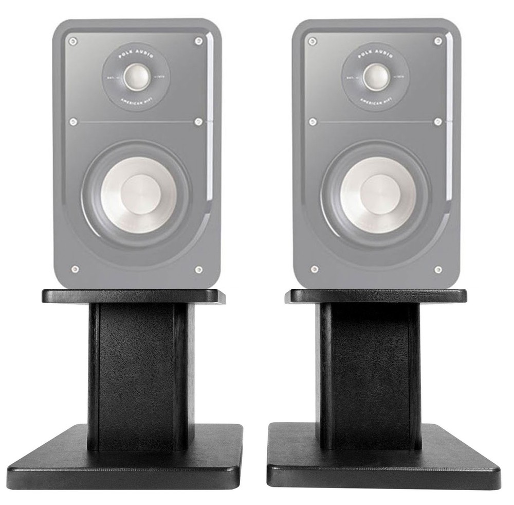 (2) 8” Black Bookshelf Speaker Stands For Polk Audio S20 Bookshelf Speakers