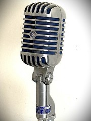 Vintage 1950’s Shure 55S Dynamic Microphone, original, working, w/stand & cable