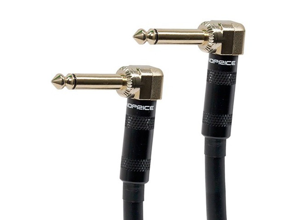 Monoprice 1/4 Inch (TS) Right Angle Male to Male 16AWG Audio Cable 6ft Black