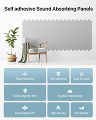 Soundproofing Panels Self-Adhesive Sound Proof Panels for Walls 12 Pack Density