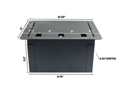 Elite Core Recessed Pocket Floor Box With 12 D Holes and Duplex AC Outlet