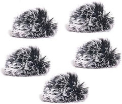 5 Packs Lavalier Microphone Wind Screen Furry Muffs Diameter 1Cm Fits Most Lapel