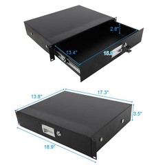 19″ 2U Equipment Rack Drawer-Module Storage Patch Panel Data Cabinet