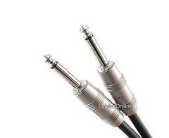 3ft Kirlin Dual 1/4″ TS Mono Male Plug to 2-RCA Plug Male Black Audio Cable
