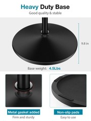 Mic Stand, Microphone Stand Floor Detachable Boom Mic Arm Stands with Weighte…