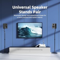 Universal Speaker Stands Pair, Satellite & Bookshelf Speaker Stands-28-38in