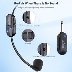 Wireless Microphone Headset Double Professional: Cordless Mic Head for People…