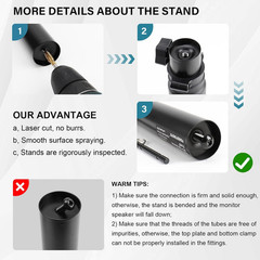 Set of 2 Desktop Clamp Speaker Stands Short Studio Monitor Stands Height Adjusta