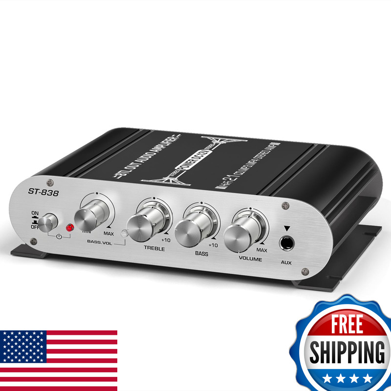 Facmogu St-838 2.1 Channel Hifi Stereo Subwoofer Amplifier Rms 20Wx240W Mini