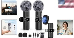 Wireless Lavalier Microphone with Noise Reduction for iOS & Android Devices