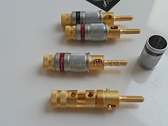 4x CMC 0600 HiFi Speaker Wire Cable Banana Plug Gold Connector 8.5mm cable