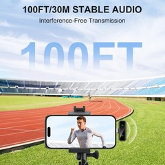 Mini Lavalier Microphone 48KHz 16-Bit, 45H Battery, 100ft Range – for Video