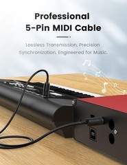 MOSWAG 6-Feet MIDI Cable 2 Pack Male to Male 5-Pin for Keyboard & Synths