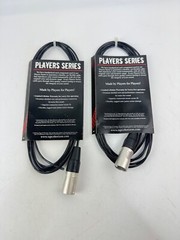 x(2) Rapco Horizon 10FT Mini Patch Cable XLRM-BLUNT M2-10M