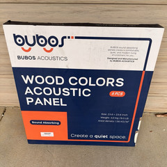 BUBOS Sound Absorbing Acoustic Wall Panels 6-Pack 23.6×23.6in Brown
