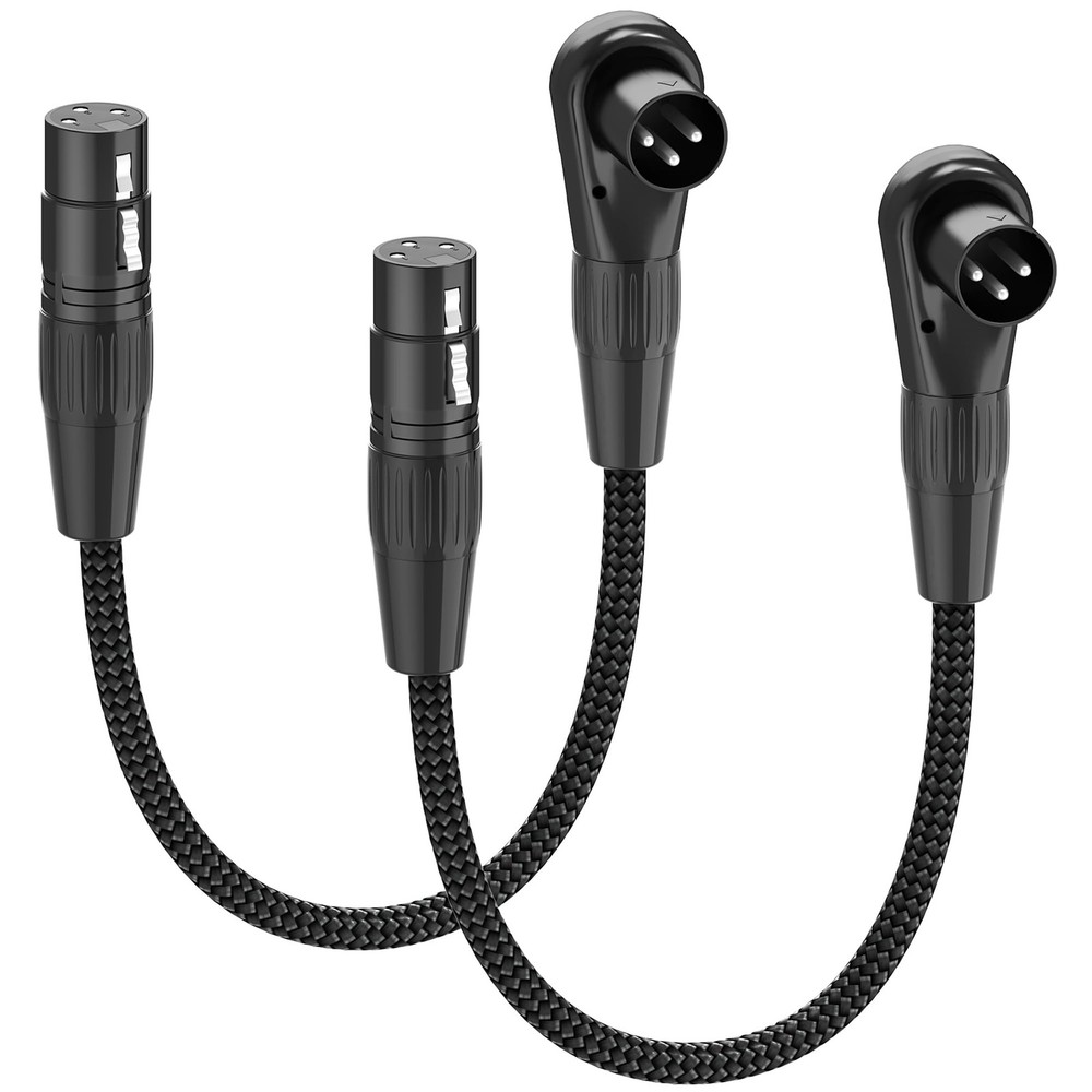Right Angle XLR Cable, Adjustable-Angle Male to Straight Female 1FT, 90 Degre…