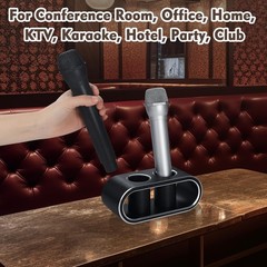 Metal Aluminum Desktop Microphone Storage Holder Stand Base Brushed Black