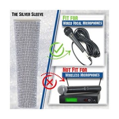 B58 Silver Mic Handle Sleeve Replacement Fit for Most Wired Vocal Microphones…