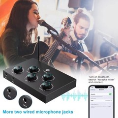 Portable Karaoke Microphone Mixer System Set, Dual UHF Wireless Mic HDMI/Optical