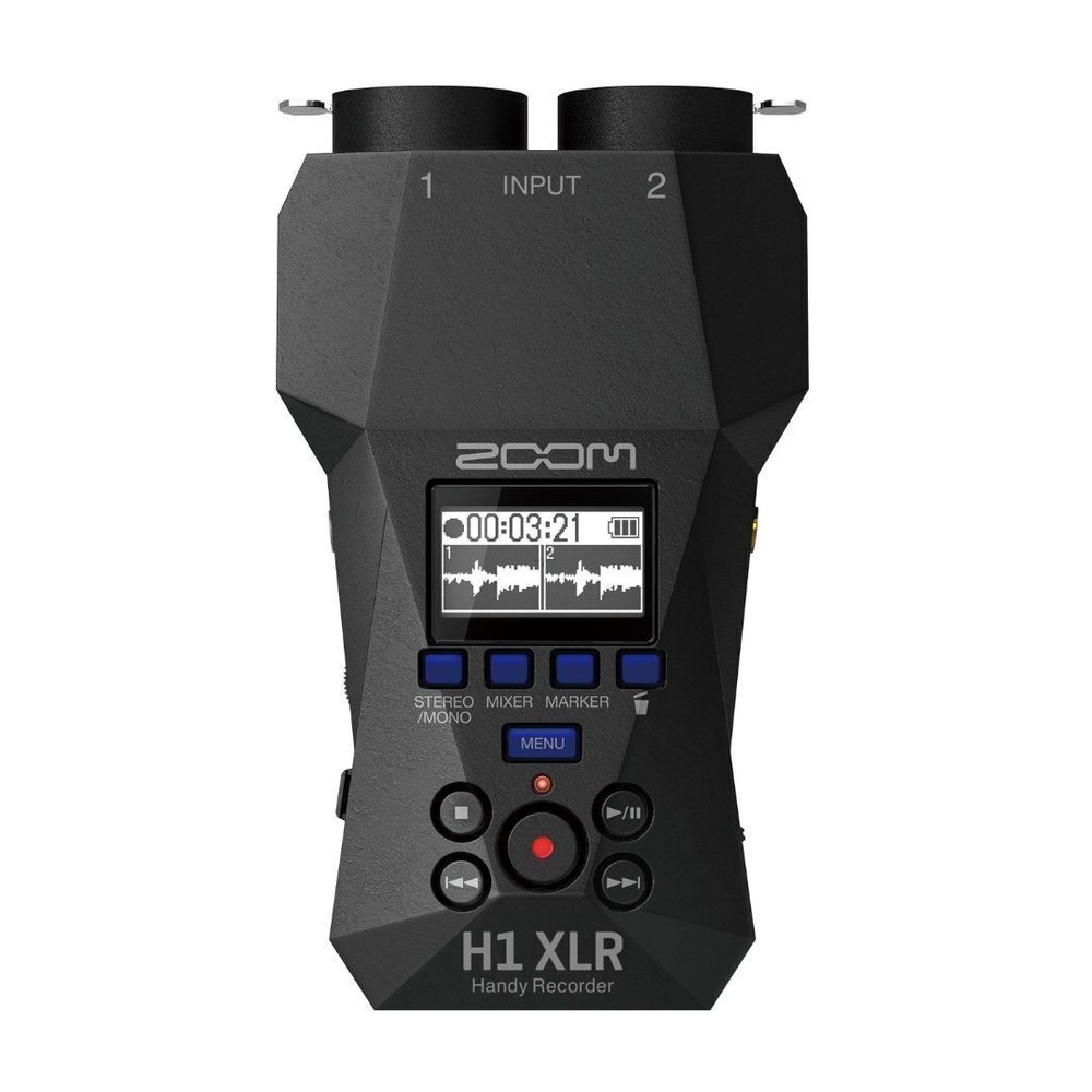 Zoom H1 XLR Black Recorder with Dual AD Converters and OLED Screen