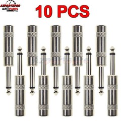 10Pcs 1/4″ Male Monaural TS Audio Guitar Cable Plugs 6.35mm Connector Adapter
