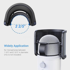 Pop Filter Screen, Compact Microphone Pop Shield Windscreen with Metal Mesh for
