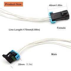 1PACK 5 Pin Male and Female Sealed Headlight Assembly Connector Plug Pigtail