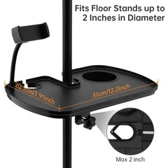 Lifexciting Microphone Stand Tray with Mic Phone 7.91 x 12.2 inches, Black