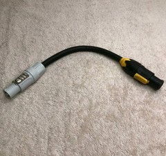 Neutrik Powercon True1 Female to Powercon B Grey power cable 1 ft