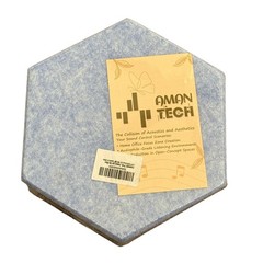AmanTech Acoustic Panels Hexagon Self-Adhesive 12 Pack Blue Polyester Sound
