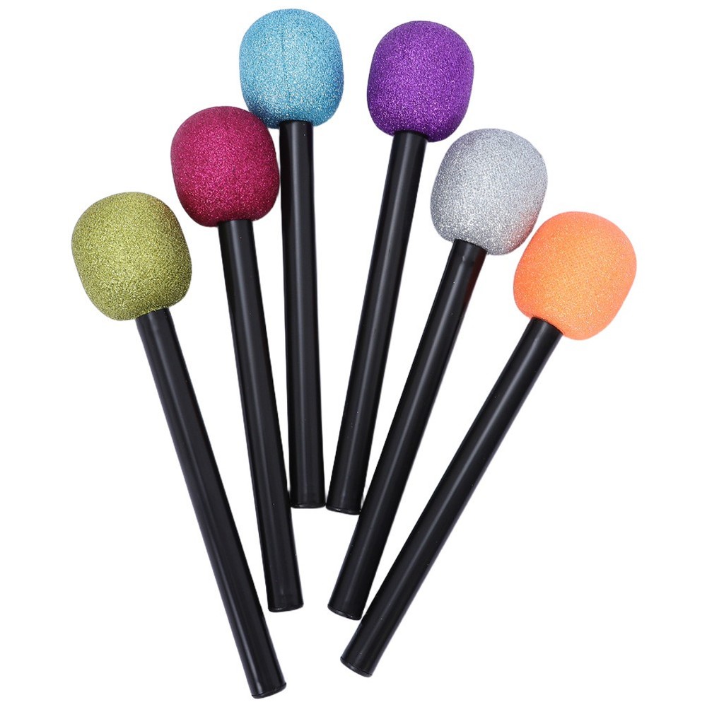 6PCS Pretend Play Microphones for Halloween, Plastic Microphone Toy Set, Rock