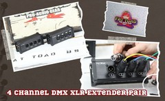 4 Channel DMX Hub XLR Cable Extender 2 Pack Set | RJ45 Ethercon Wire Live Stage