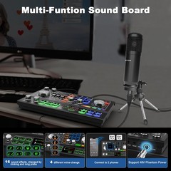Podcast Equipment Bundle for 2, Audio Interface, Voice Changer HS-902-2 S