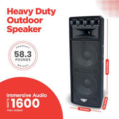 Portable Cabinet PA Speaker System – 1600 Watt Outdoor Stereo Sound Speakers W/