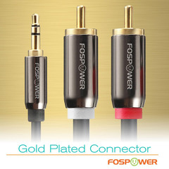 FosPower 3.5mm to RCA Cable (25FT), 25 Feet, Black, White, Red/Multicolor
