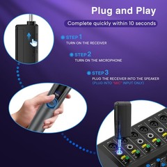 Wireless Microphone,Professional Dual Handheld Cordless Dynamic Mic Gray