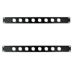 (2) 1 Space Rack Panel w/8 D Holes Rack Mountable Panel Plates