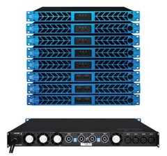 1x CVR Audio D-2004 BLUE Professional Power Amplifier 1 Space 2000 Wx4 @ 8Ω 1PC.